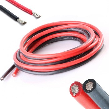 Cable eléctrico de silicona de 14 AWG, 2 conductores, línea de alambre  paralelo, 50 pies [negro